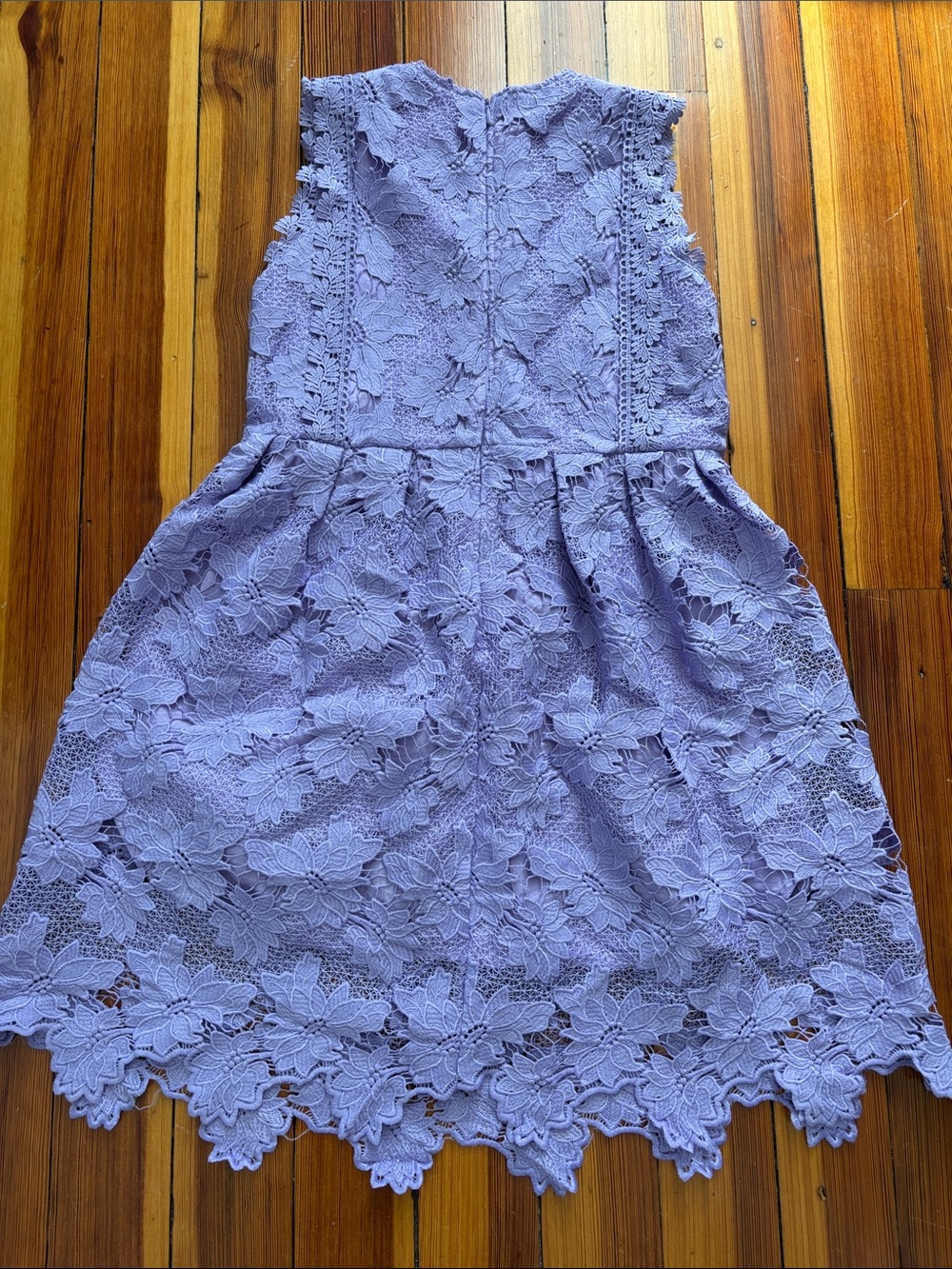 Girls Lilac Floral Lace Party Dress - Sleeveless Formal Dress - Picture 5 of 10